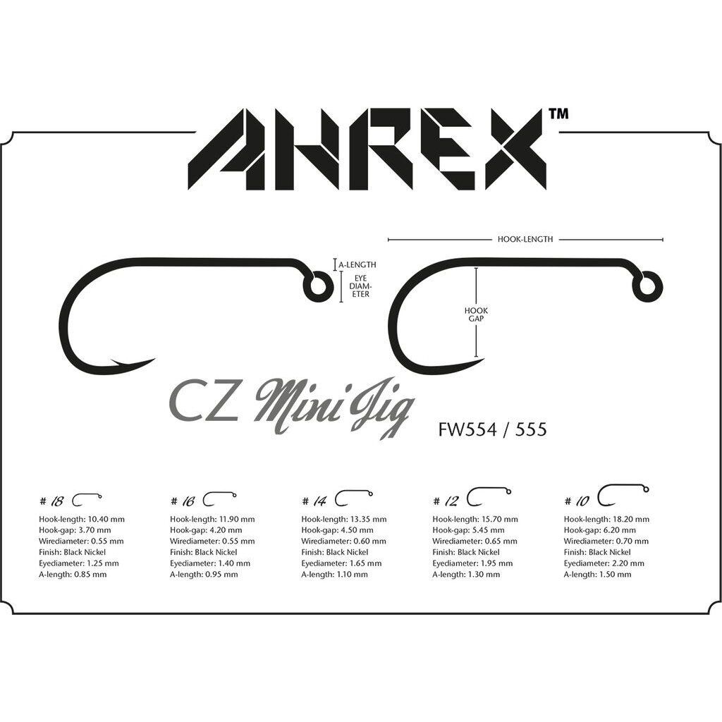 Kabliukai FW555 CZ Mini Jig Barbless be užkarpėlės Ahrex 24vnt. 2024 2 Kabliukai FW555 CZ Mini Jig Barbless be užkarpėlės Ahrex 24vnt. 2024 2