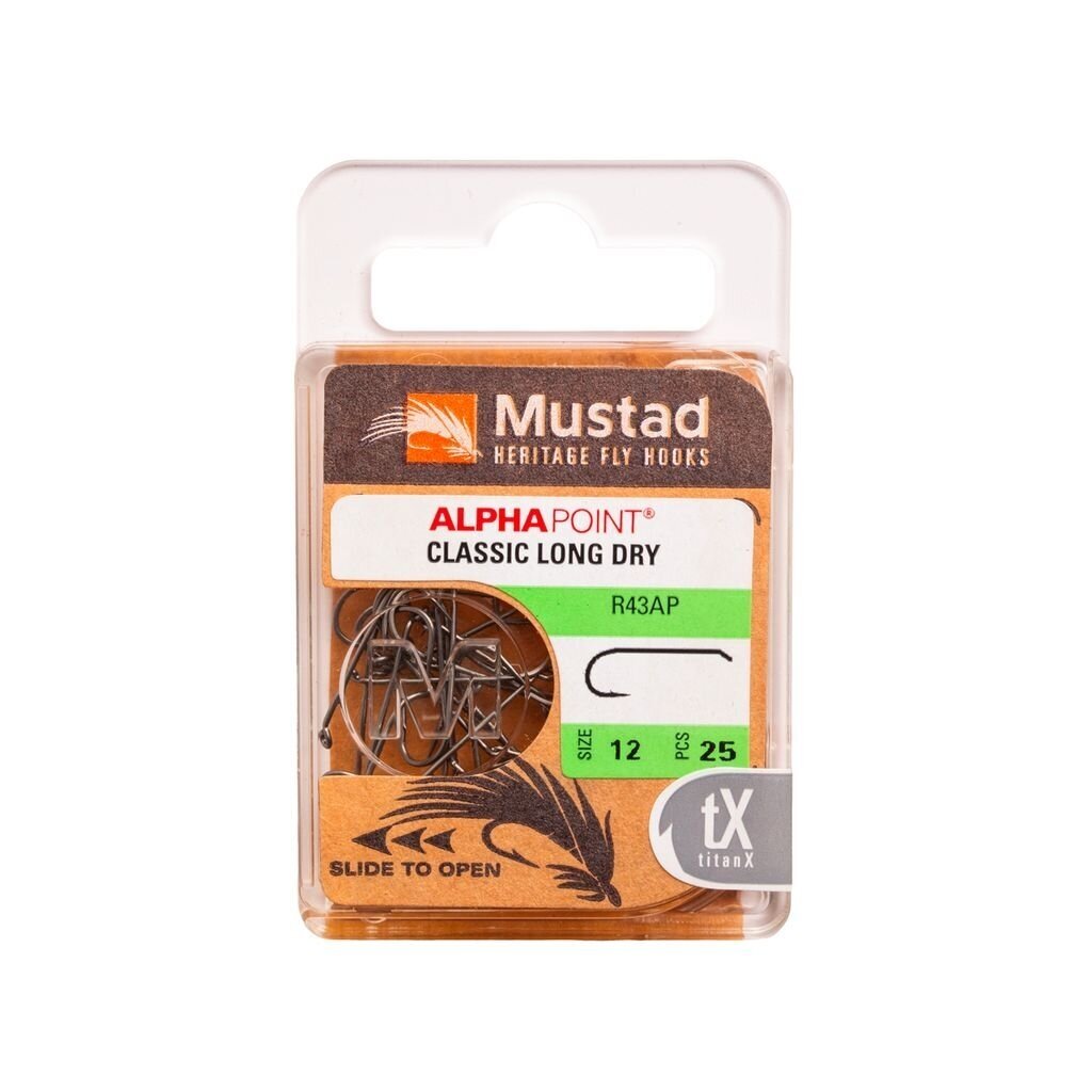 Kabliukai Heritage R43 Dry Fly Mustad 25vnt. 1