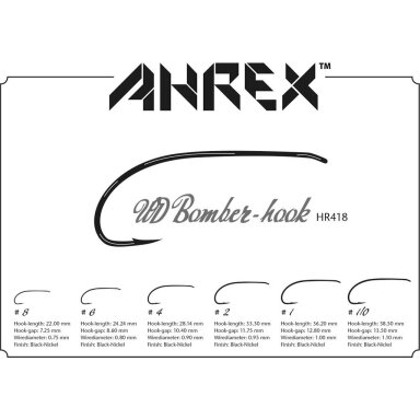 Ahrex Крючки HR418 Bomber Hook 8шт 2025 Ahrex Крючки HR418 Bomber Hook 8шт 2025