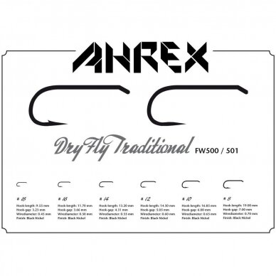 Kabliukai Ahrex FW500 Dry Fly traditonal Barbed 24nt. 2024 1 Kabliukai Ahrex FW500 Dry Fly traditonal Barbed 24nt. 2024 1