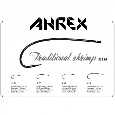 NS156 Traditional Shrimp hooks Ahrex 18pcs. 2024 2