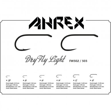 Kabliukai Ahrex FW502 Dry Fly Light Barbed 24nt. 2024 1 Kabliukai Ahrex FW502 Dry Fly Light Barbed 24nt. 2024 1