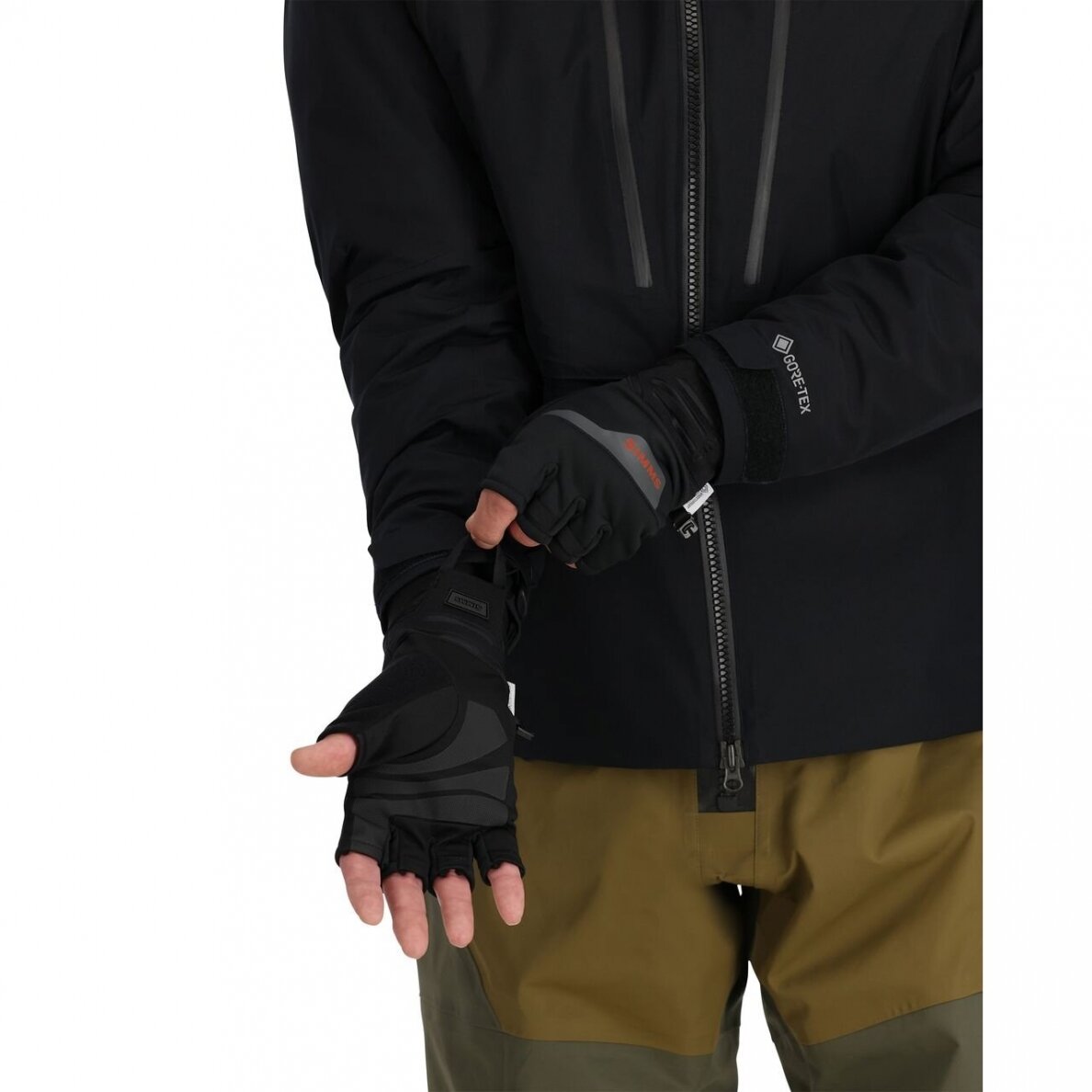 Pirštinės Windstopper® GORE-TEX® Half-Finger nupjautais pirštais Simms 1 Pirštinės Windstopper® GORE-TEX® Half-Finger nupjautais pirštais Simms 1