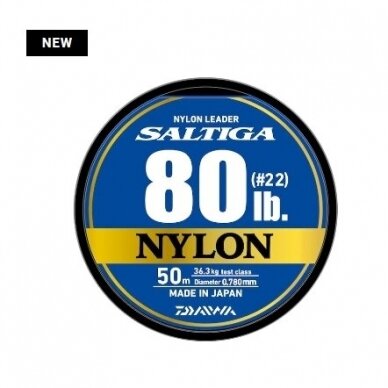Valas pavadėliams Saltiga nylon leader 0.91 ir 1,17mm 50m made in Japan