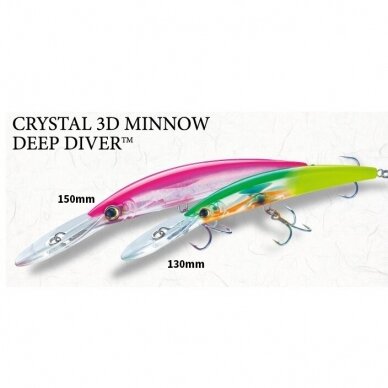 Vobleris Yo-Zuri CRYSTAL® 3D minnow deep diver F1153 2 Vobleris Yo-Zuri CRYSTAL® 3D minnow deep diver F1153 2